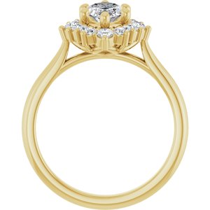 14K Yellow Gold 10x5 mm Marquise 3/8 CTW Lab-Grown Diamond Semi-Set Engagement Ring
