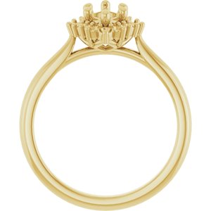 14K Yellow Gold 8x4 mm Marquise Engagement Ring Mounting