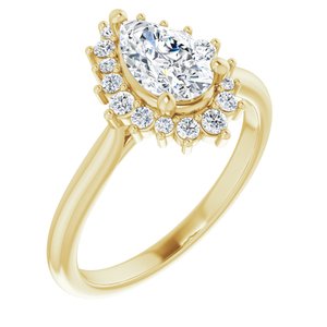 14K Yellow Gold 8x5 mm Pear 1/4 CTW Lab-Grown Diamond Semi-Set Engagement Ring