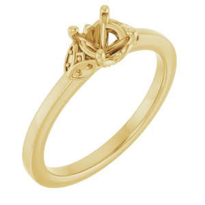 14K Yellow Gold 5.2 mm Round Engagement Ring Mounting