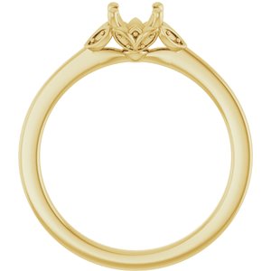 14K Yellow Gold 5.2 mm Round Engagement Ring Mounting