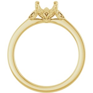14K Yellow Gold 6.5 mm Round Engagement Ring Mounting