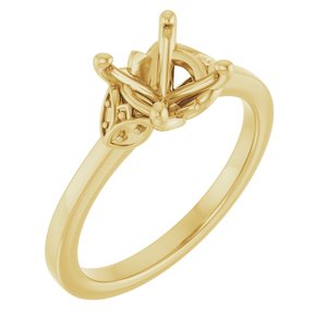 14K Yellow Gold 7.4 mm Round Engagement Ring Mounting