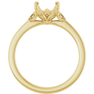 14K Yellow Gold 7.4 mm Round Engagement Ring Mounting