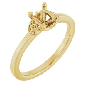 14K Yellow Gold 7x5 mm Oval Engagement Ring Mounting