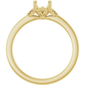 14K Yellow Gold 7x5 mm Oval Engagement Ring Mounting