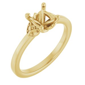 14K Yellow Gold 8x6 mm Oval Engagement Ring Mounting