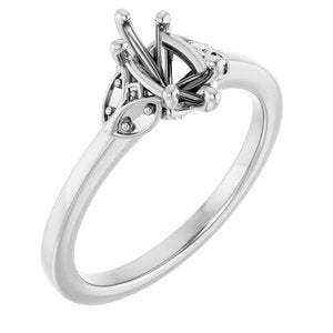 14K White Gold 8x4 mm Marquise Engagement Ring Mounting
