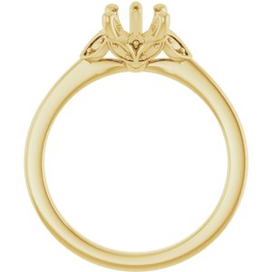 14K Yellow Gold 8x6 mm Pear Engagement Ring Mounting