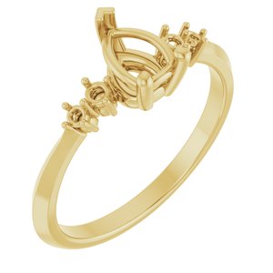 14K Yellow Gold 7x5 mm Pear Engagement Ring Mounting