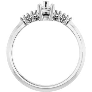 14K White Gold 7x5 mm Pear Engagement Ring Mounting