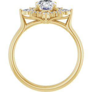 14K Yellow Gold 8x6 mm Oval 1/3 CTW Lab-Grown Diamond Semi-Set Engagement Ring