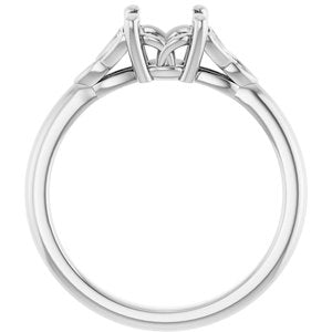 14K White Gold 6.5 mm Round Engagement Ring Mounting