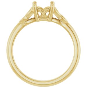 14K Yellow Gold 6.5 mm Round Engagement Ring Mounting