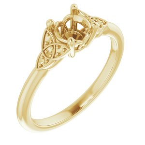 14K Yellow Gold 5.5 mm Round Engagement Ring Mounting