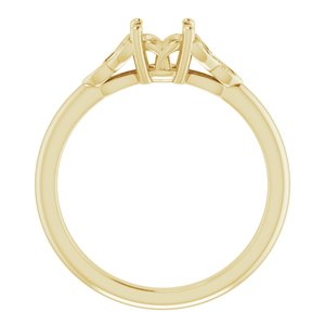 14K Yellow Gold 5.5 mm Round Engagement Ring Mounting