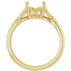 14K Yellow Gold 8 mm Round Engagement Ring Mounting