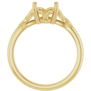 14K Yellow Gold 9x7 mm Oval Engagement Ring Mounting