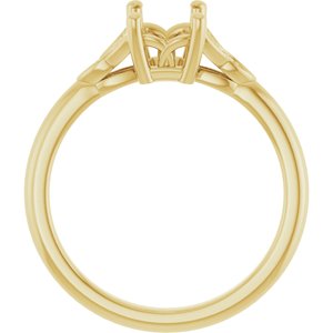 10K Yellow Gold 7x5 mm Emerald Engagement Ring Mounting