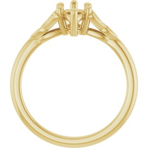 14K Yellow Gold 9x4.5 mm Marquise Engagement Ring Mounting