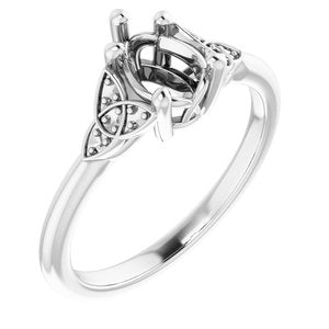 14K White Gold 7x5 mm Pear Engagement Ring Mounting