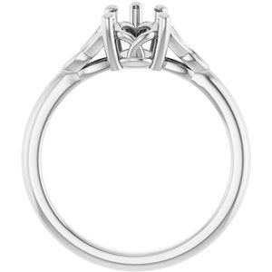 14K White Gold 8x6 mm Pear Engagement Ring Mounting