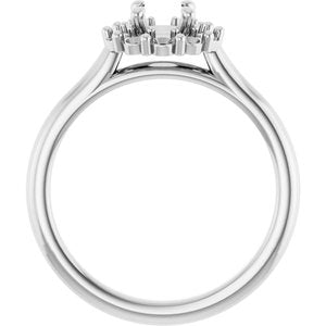 14K White Gold 5.2 mm Round Halo-Style Engagement Ring Mounting