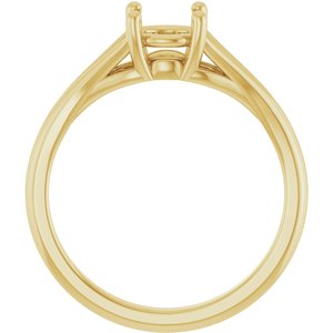 14K Yellow Gold 6.5 mm Round Split Shank Engagement Ring Mounting
