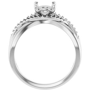 14K White Gold 6.5 mm Round Engagement Ring Mounting