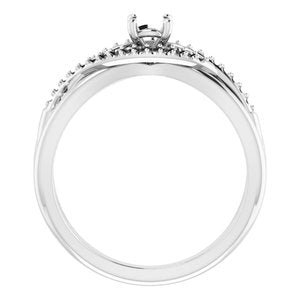 14K White Gold 4.1 mm Round Engagement Ring Mounting