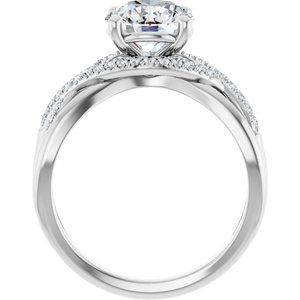 14K White Gold 8 mm Round 1/8 CTW Lab-Grown Diamond Semi-Set Engagement Ring