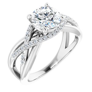 14K White Gold 7 mm Round 1/5 CTW Lab-Grown Diamond Semi-Set Engagement Ring