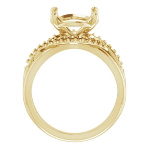 14K Yellow Gold 12x10 mm Oval Engagement Ring Mounting