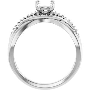 14K White Gold 5 mm Cushion Engagement Ring Mounting