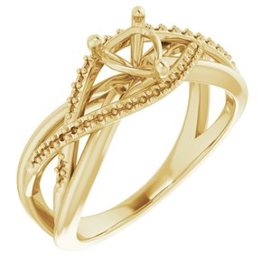 14K Yellow Gold 5x5 mm Heart Engagement Ring Mounting