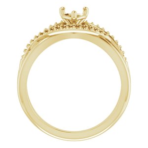 14K Yellow Gold 5x5 mm Heart Engagement Ring Mounting