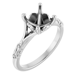 Sterling Silver 8 mm Round Solitaire Engagement Ring Mounting