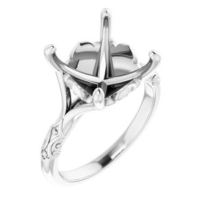 Continuum Sterling Silver 12 mm Round Solitaire Engagement Ring Mounting