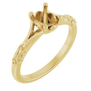 14K Yellow Gold 7x5 mm Oval Solitaire Engagement Ring Mounting