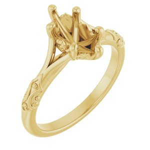14K Yellow Gold 10x5 mm Marquise Solitaire Engagement Ring Mounting
