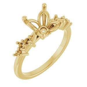 14K Yellow Gold 10x8 mm Oval Engagement Ring Mounting