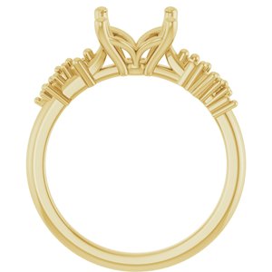 14K Yellow Gold 10x8 mm Oval Engagement Ring Mounting