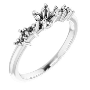14K White Gold 4.1 mm Round Engagement Ring Mounting