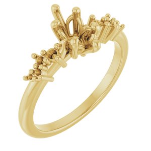 14K Yellow Gold 8x4 mm Marquise Engagement Ring Mounting