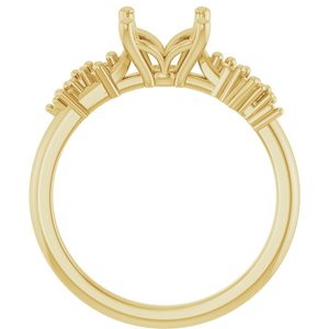 14K Yellow Gold 9x7 mm Oval Engagement Ring Mounting