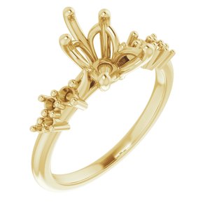 10K Yellow Gold 10x7 mm Pear Engagement Ring Mounting