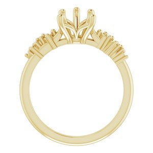 10K Yellow Gold 10x7 mm Pear Engagement Ring Mounting