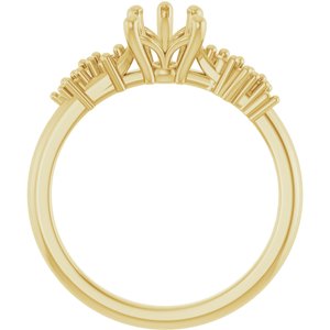 10K Yellow Gold 8x6 mm Pear Engagement Ring Mounting