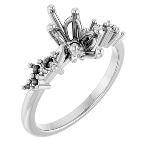 14K White Gold 10x5 mm Marquise Engagement Ring Mounting