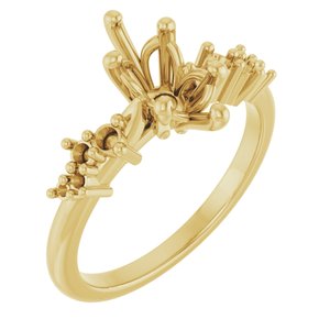 14K Yellow Gold 10x5 mm Marquise Engagement Ring Mounting